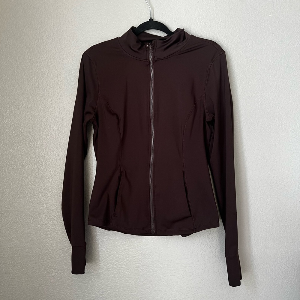 Brown Athletic Slim Fit Jacket | Thumb Holes | Size M